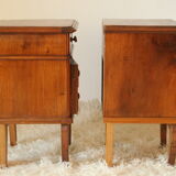 Pair of old walnut bedsides