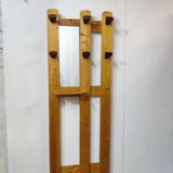 Vintage pine wall coat rack