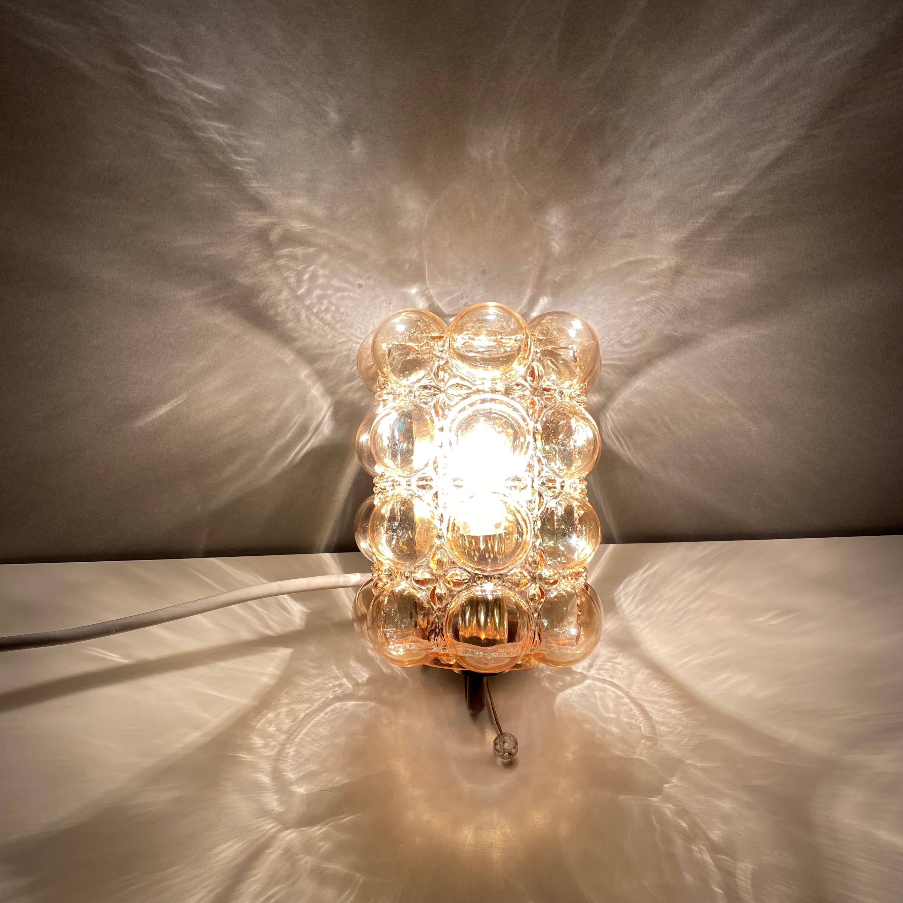 Bubble glass wall lamp by Helena Tynell for Glashütte Limburg, 1960's modernist
