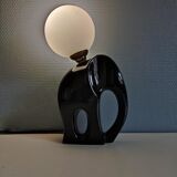 Ceramic lamp with opal globe