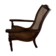 Fauteuil de planteur/colonial en bois foncé et cannage Reproduction 1990's