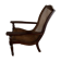 Fauteuil de planteur/colonial en bois foncé et cannage Reproduction 1990's