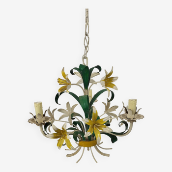 Floral suspension in painted sheet metal