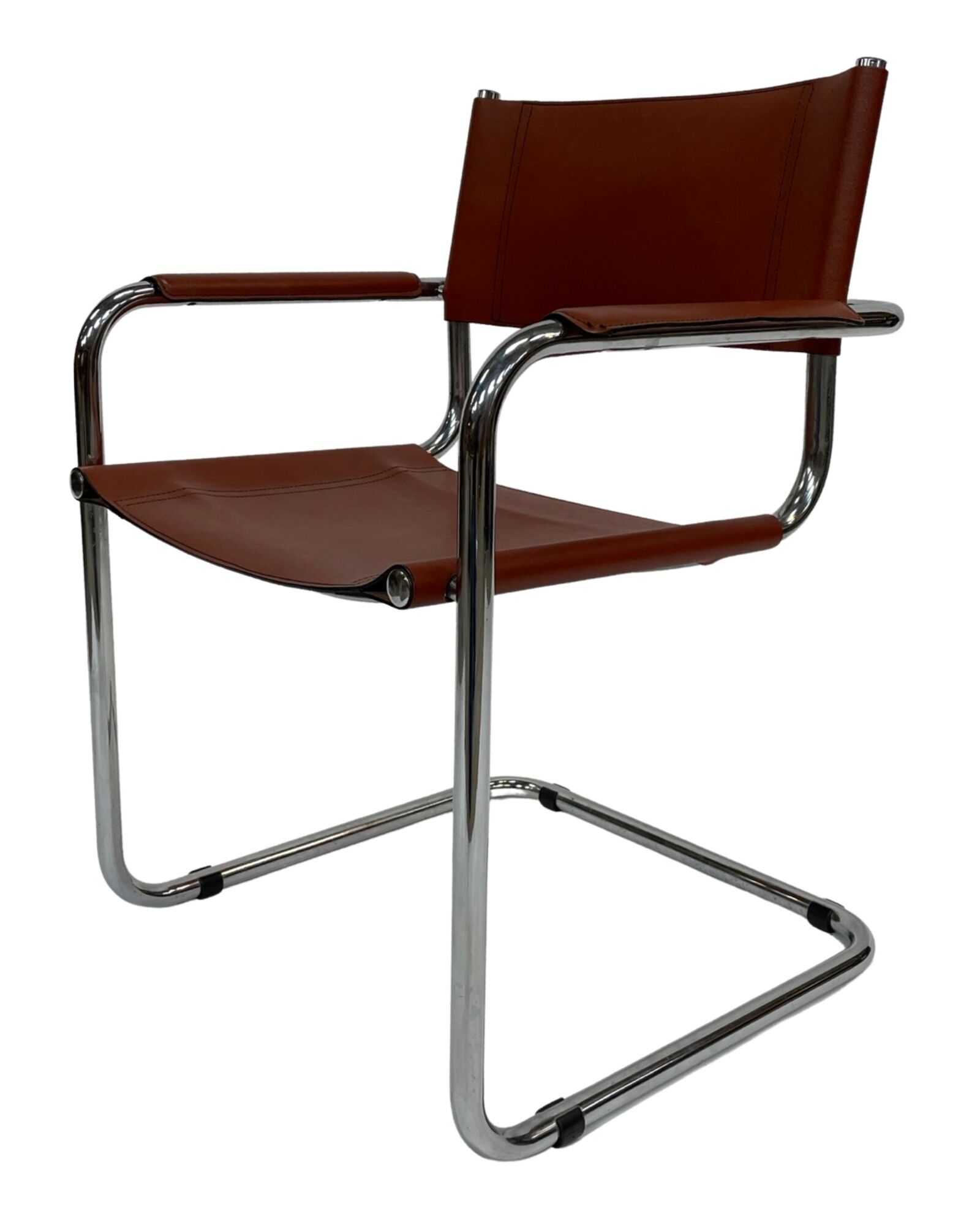 Set of 4 Bauhaus cantilever chairs cognac leather and chrome Design
