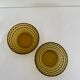 Lot of 2 bowls of amber smoked glass