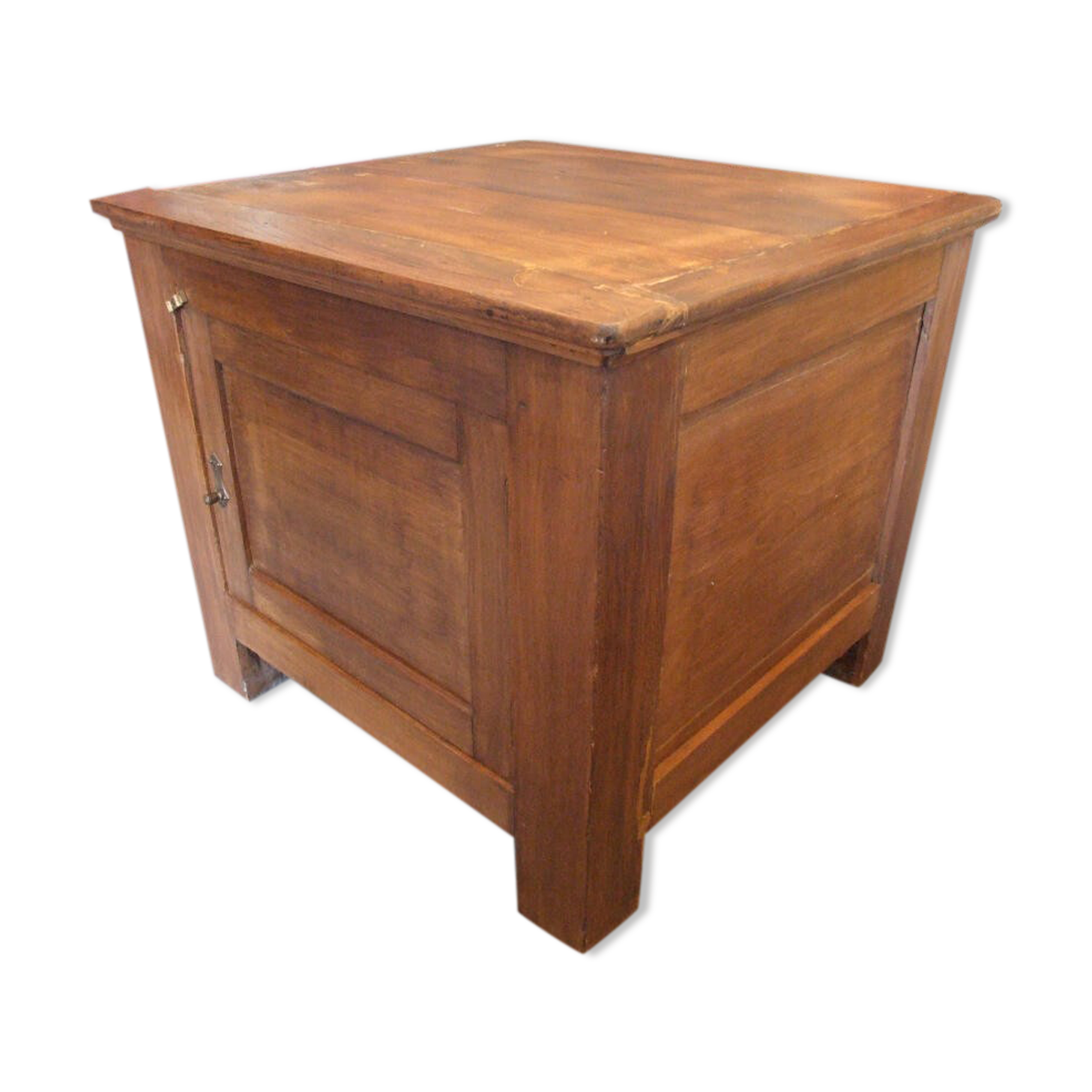 Vintage antique solid tijori teak chest 78x75x69cm