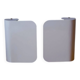 White lacquered metal wall sconces