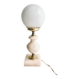 Alabaster and opaline lamp