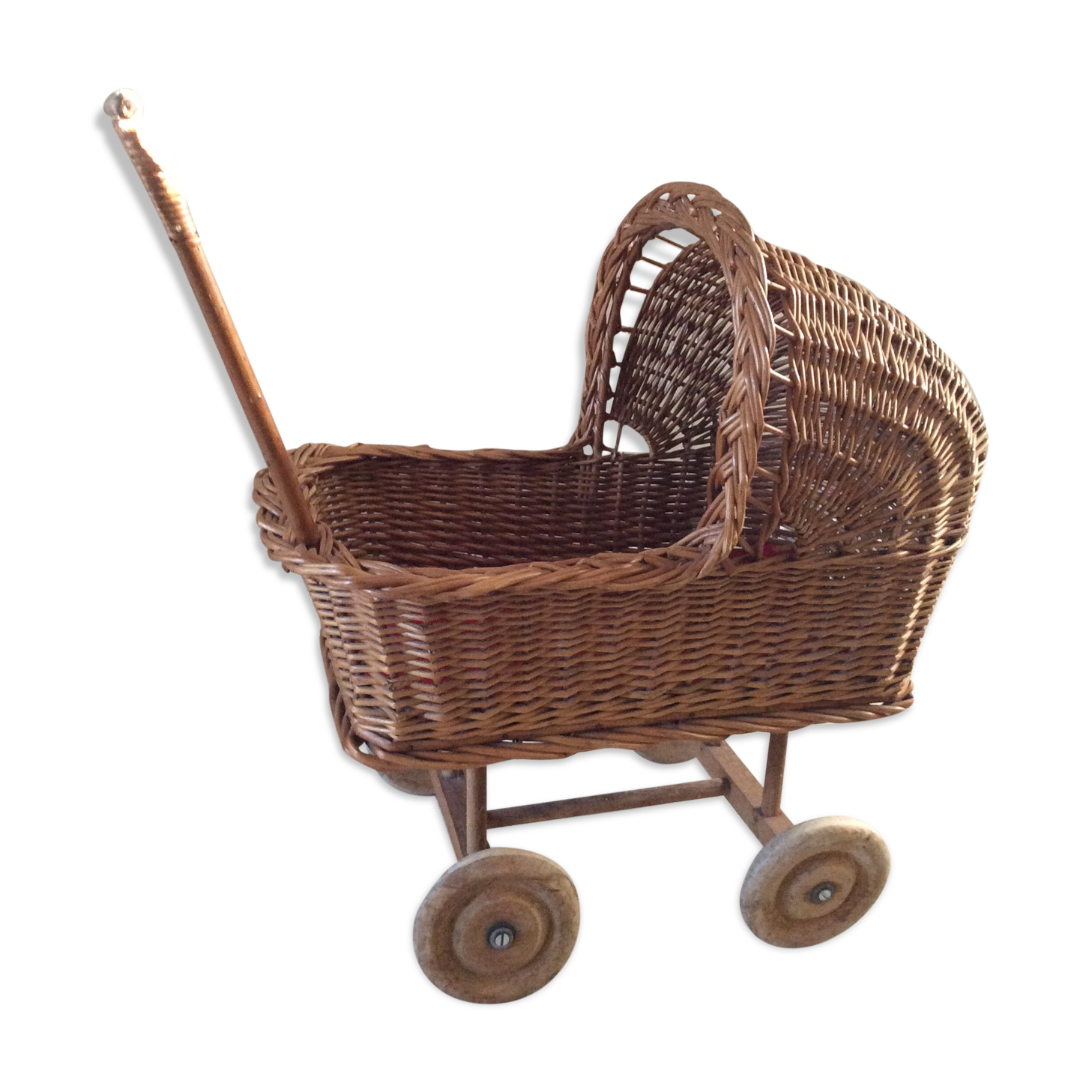 Vintage wicker doll landau