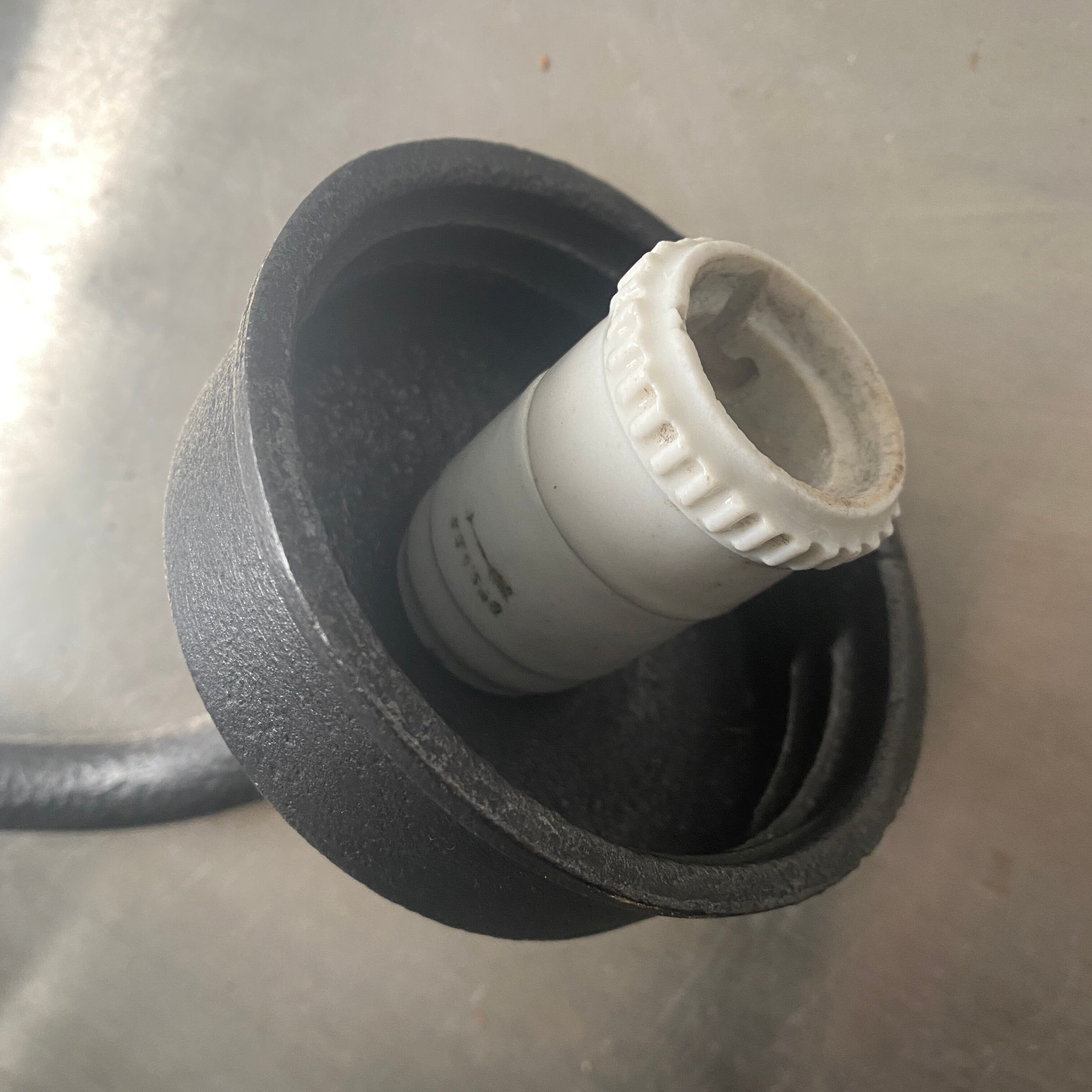 Old industrial gooseneck stem lamp