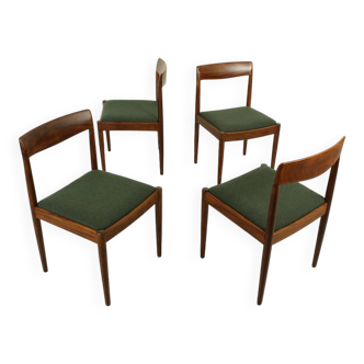 Wool and teak dining chairs by Lübke, 1960s, set of four