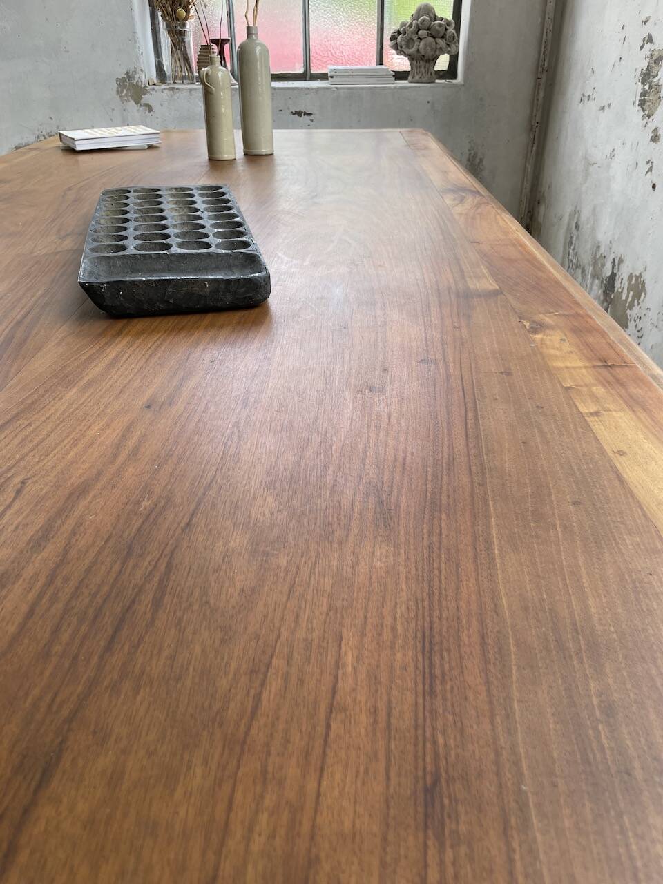Solid walnut farmhouse castle table 1900 XXL