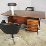 Desk and two chairs by Fantoni, 1960, set of 3