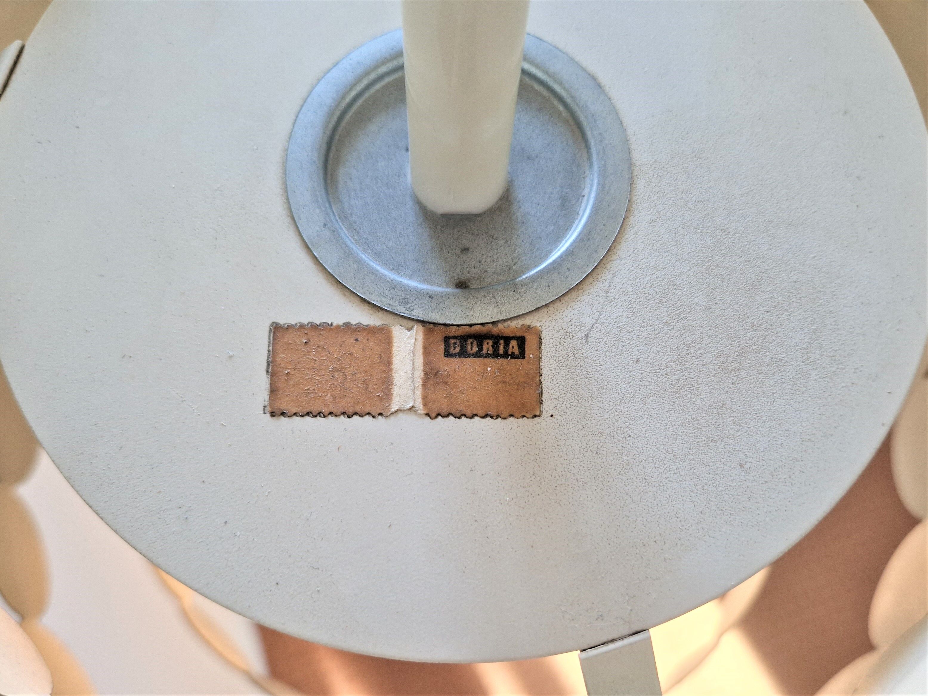 Bright Petrol and White Metal Pendant Lamp by Doria Leuchten, Germany 1960s