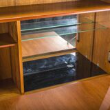 Large Vintage Bookcase with Bar in Teak by Heinrich Riestenpatt, 1960s