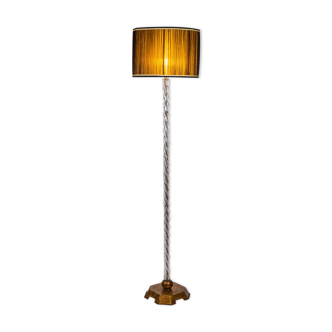 Glass and gilded metal floor lamp, 1950s