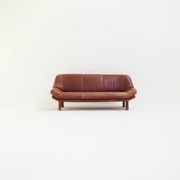 3-Seater Sofa with Great Patina in Brown Leather Upholstery
