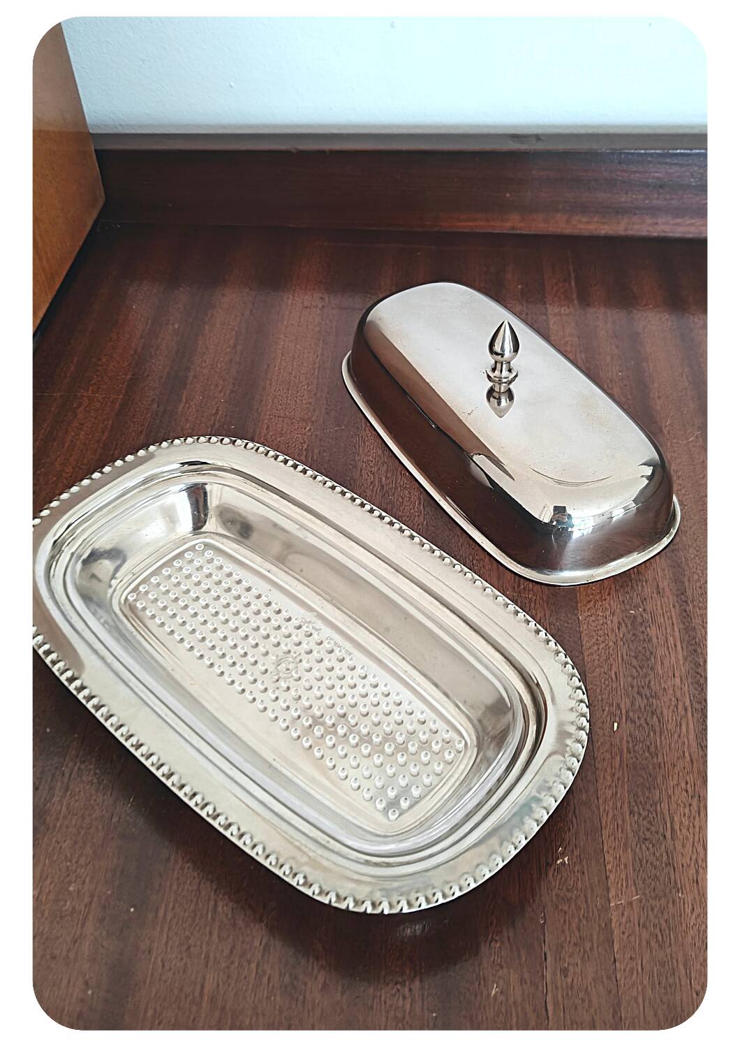 Plat à beurre vintage Leonard Danemark avec insert