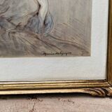 Framed drawing "Elegant", signed Mario de Goyon