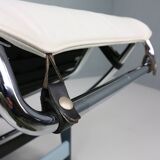 White leather LC4 chaise longue by Le Corbusier for Cassina, 1960s