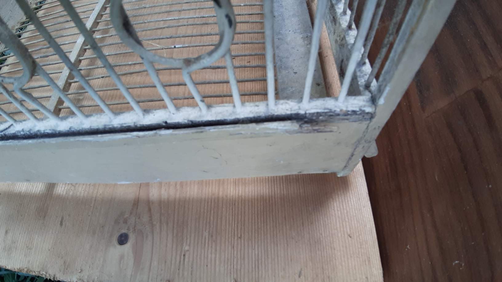 large wooden and iron birdcage 1930s