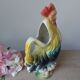 Vintage ceramic jug rooster – soft yellow and blue colours, vintage.