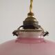 French Art Deco Pink & Cream Pendant Light with House and Tree Design