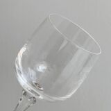 6 white wine glasses in chiseled crystal with floral motifs Matignon model.