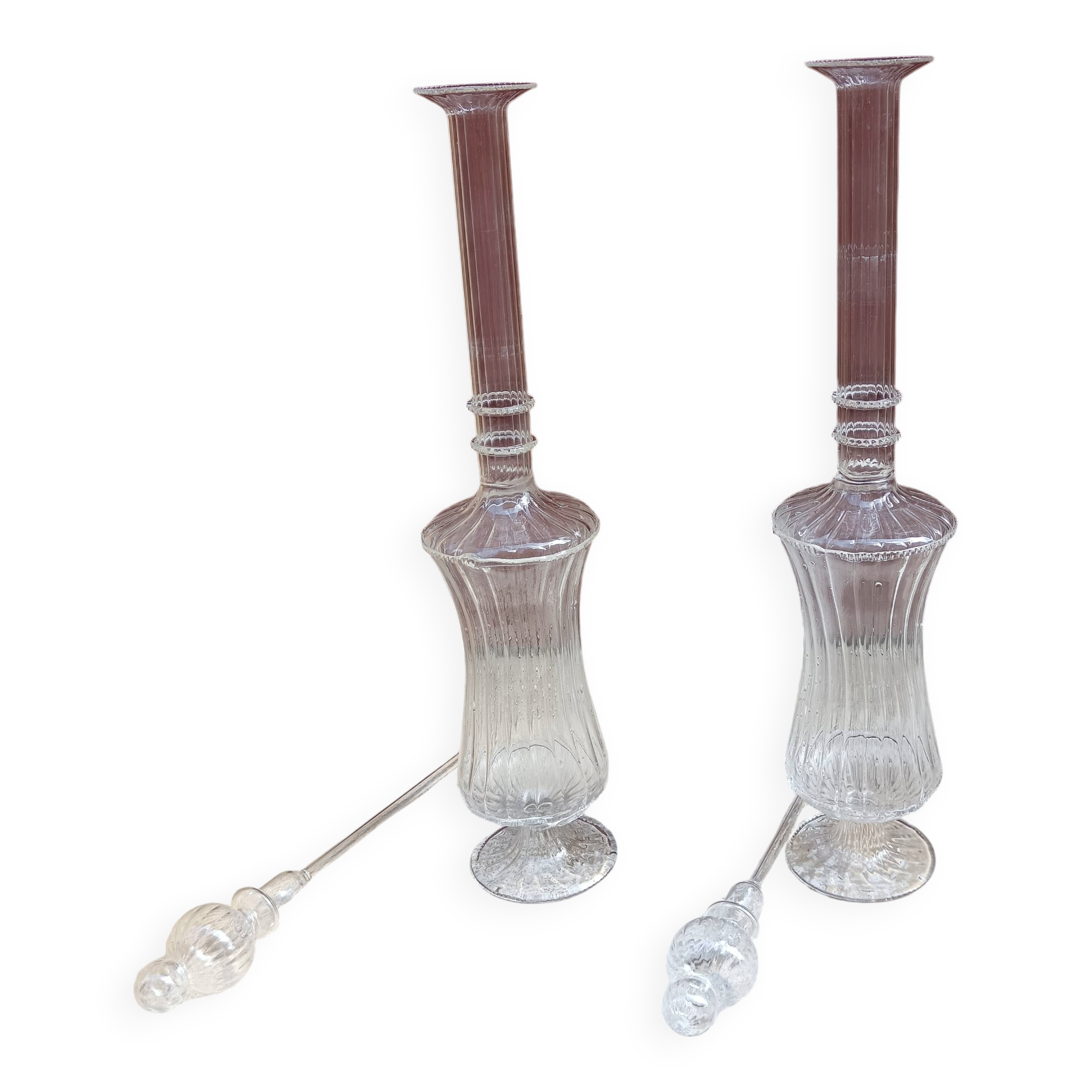 Pair of carafes with pipettes / Decorative carafes / Perfume bottles