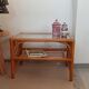 Rattan coffee table and vintage glass