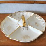 Aperitif tray in porcelain gilded decoration Villeroy & Boch 50s/60s