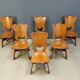 Brutalist oak dining chairs, Netherlands - 1960s