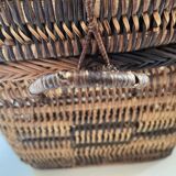 Asian rattan basket with lid 23×18 cm