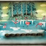 Painted ceramic ashtray "pink flamingo" Florida, 1960