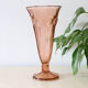 Large antique pink glass vase, molded glass, vintage French, authentic