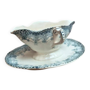 Antique sauce boat Hippolyte Boulenger Choisy-le-Roi – Henriette model – Ironstone