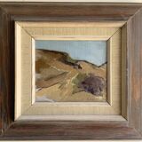 Vintage Swedish Modernist Landscape Oil Painting  by Gustav Adolf Johansson 1974