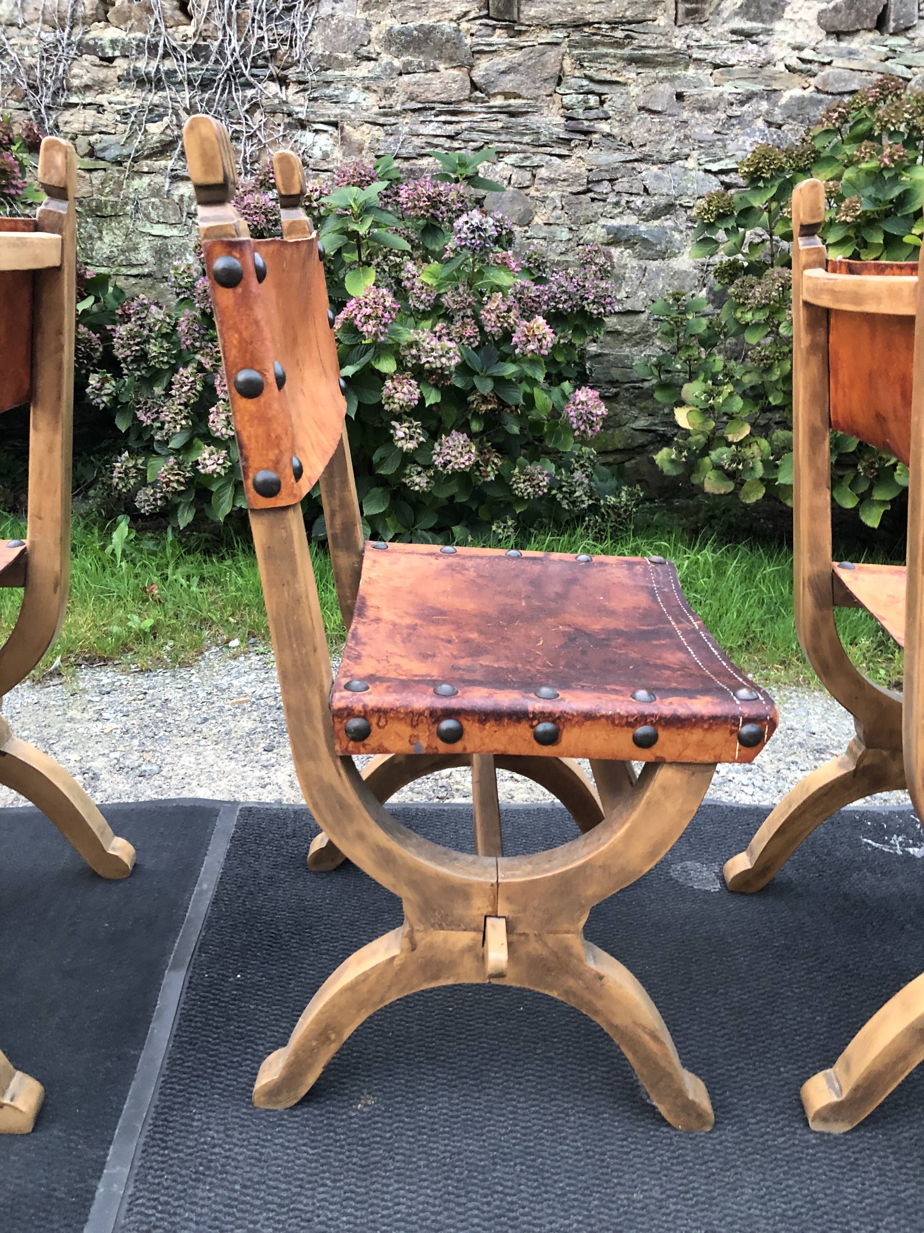 Set of 4 vintage brutalist chairs by Bram Sprij, Netherlands 1960s. in beech.