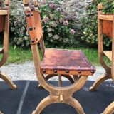 Set of 4 vintage brutalist chairs by Bram Sprij, Netherlands 1960s. in beech.