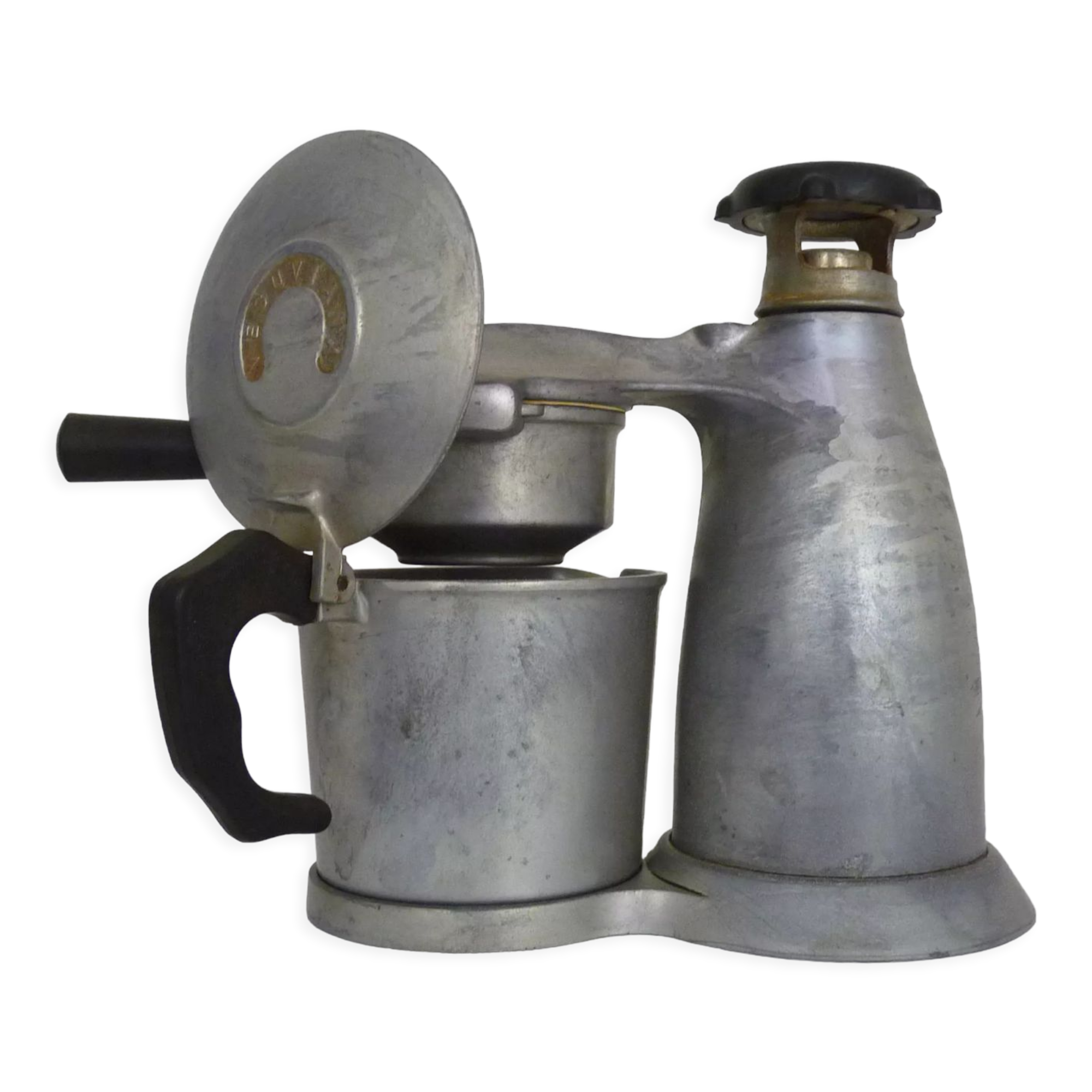 Old Italian coffee maker La Vesuviana aluminum 50s