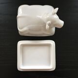 Porcelain cow butter dish