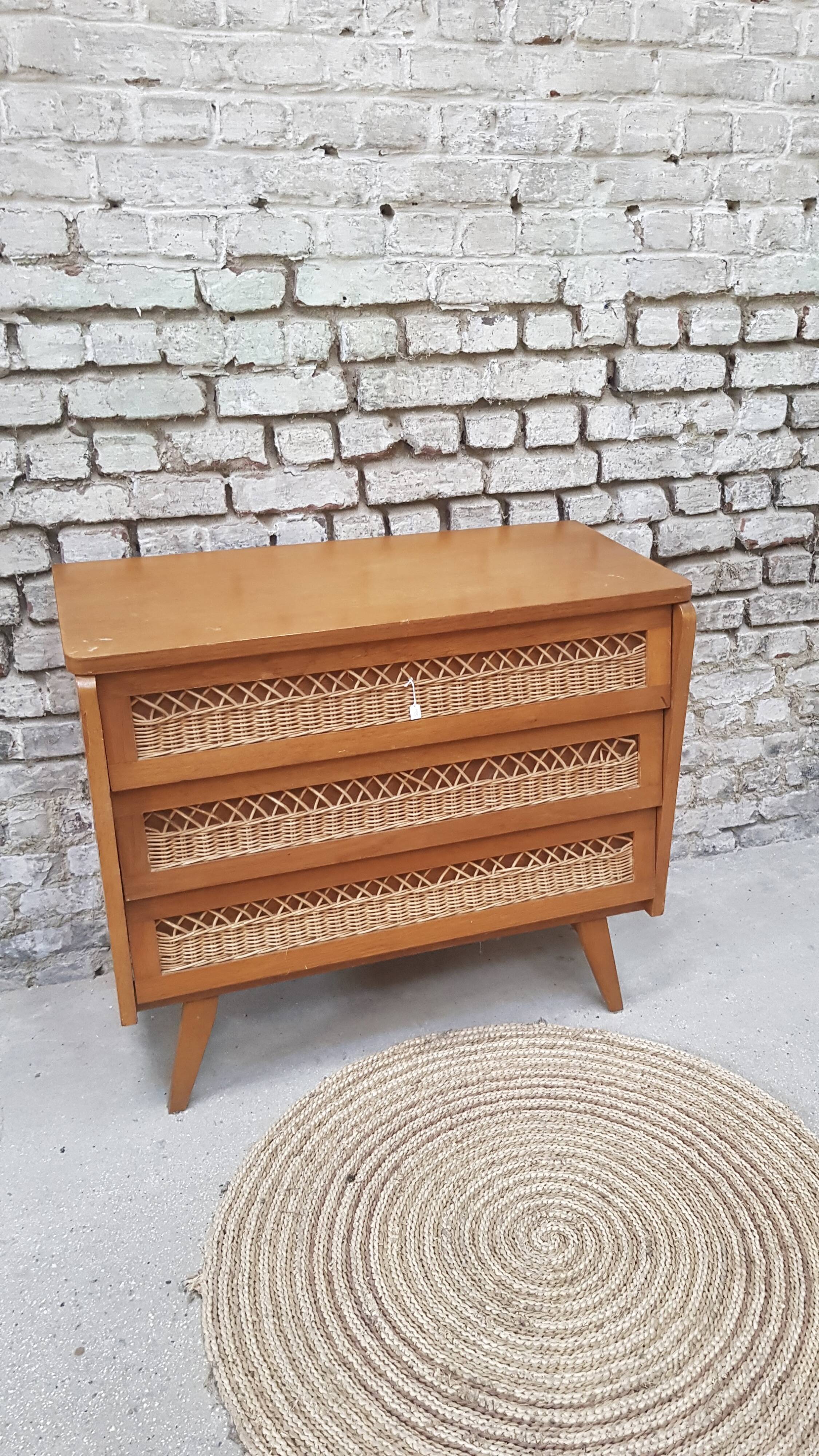 Rattan chest of drawers