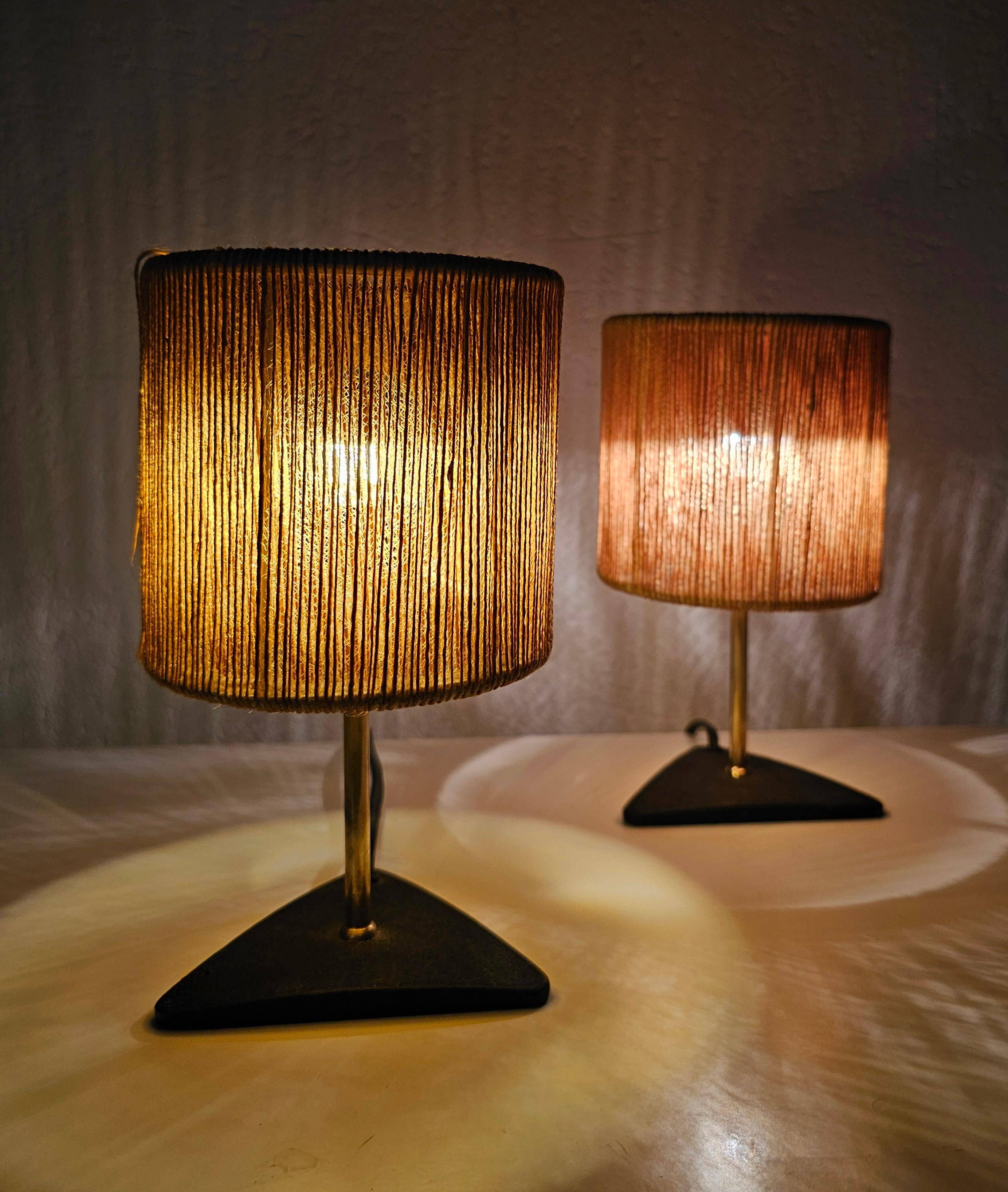 Paire de lampes de table Mid Century Modern Carl Aubock 1940s