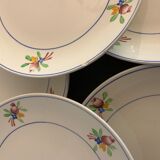 6 Gien dessert plates, Nice model, 1950