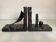 Pair of black wooden bookends