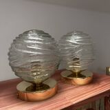 Pair of vintage globe wall lights