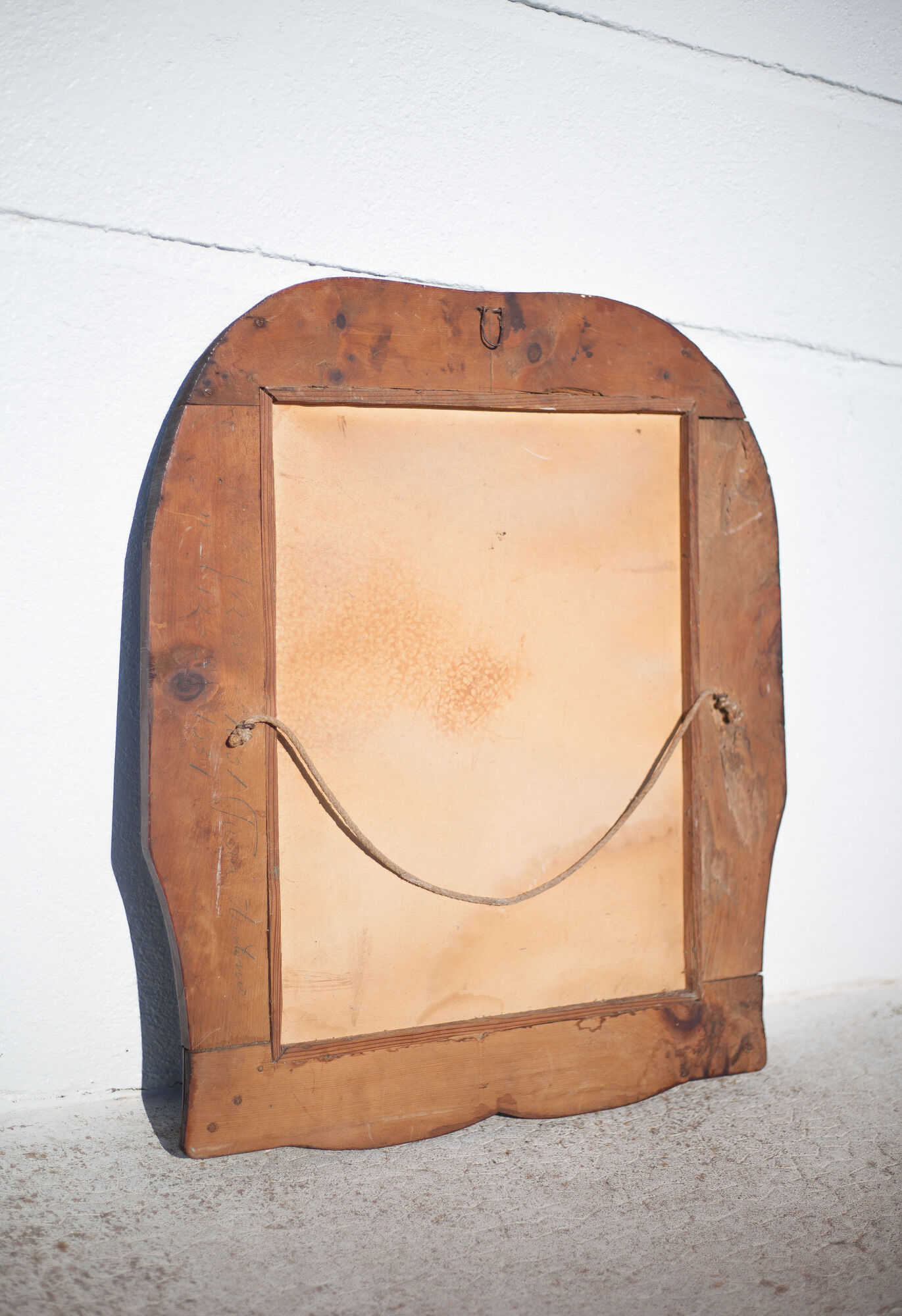 Antique wood mirror, art deco mirror, carved wood mirror tulip patterns, wall mirror, art deco