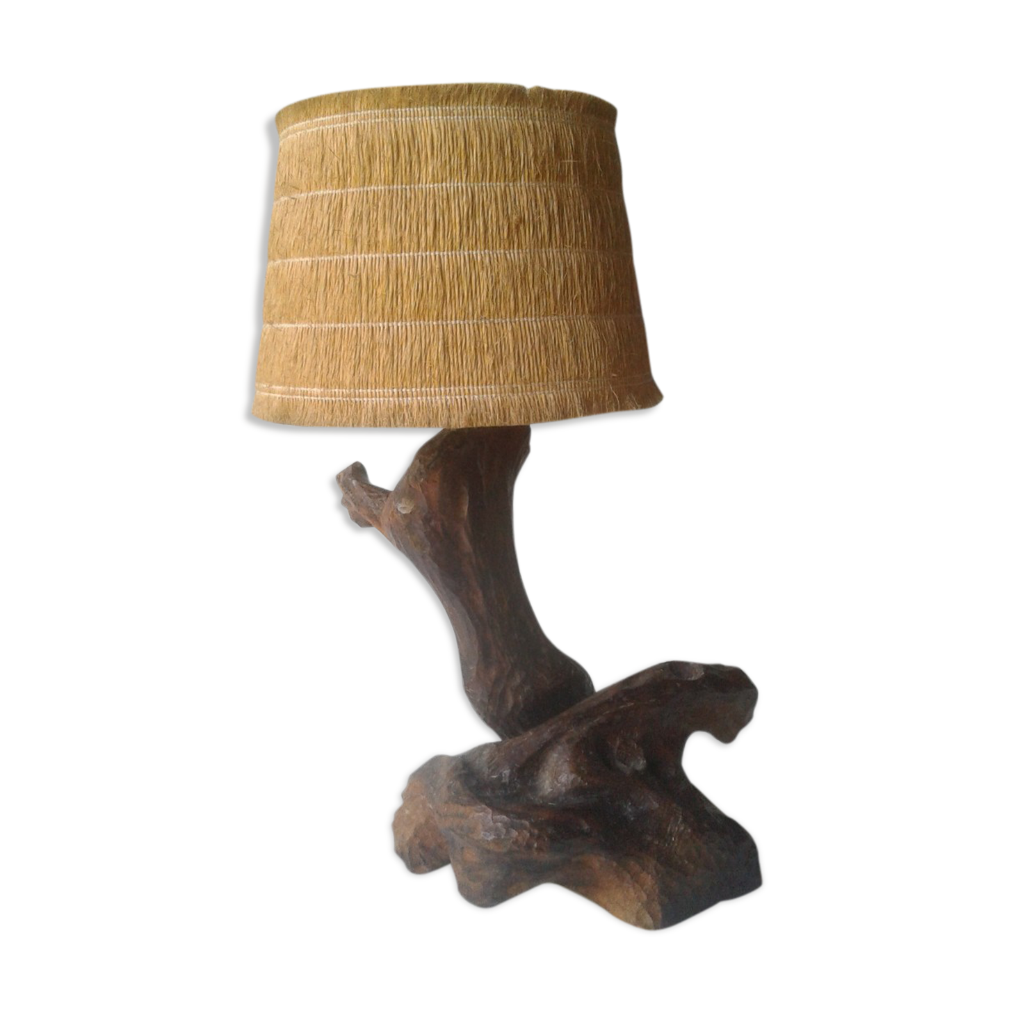 Brutalist lamp in olive root 60