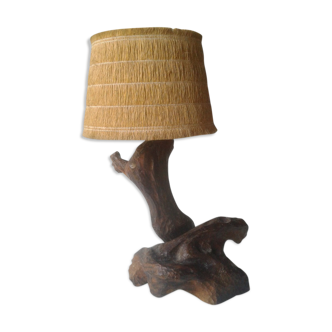 Brutalist lamp in olive root 60
