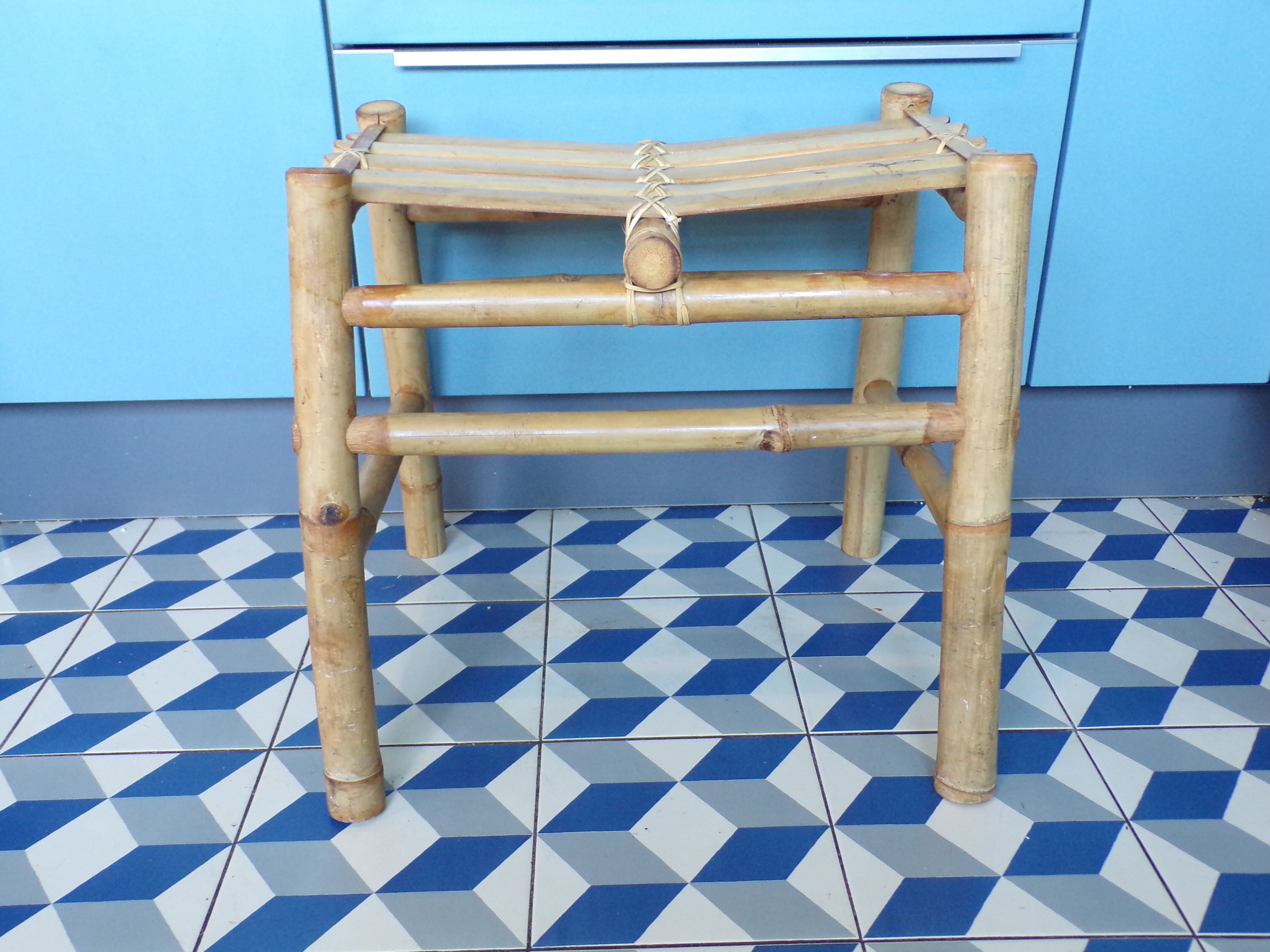 Vintage bamboo stool